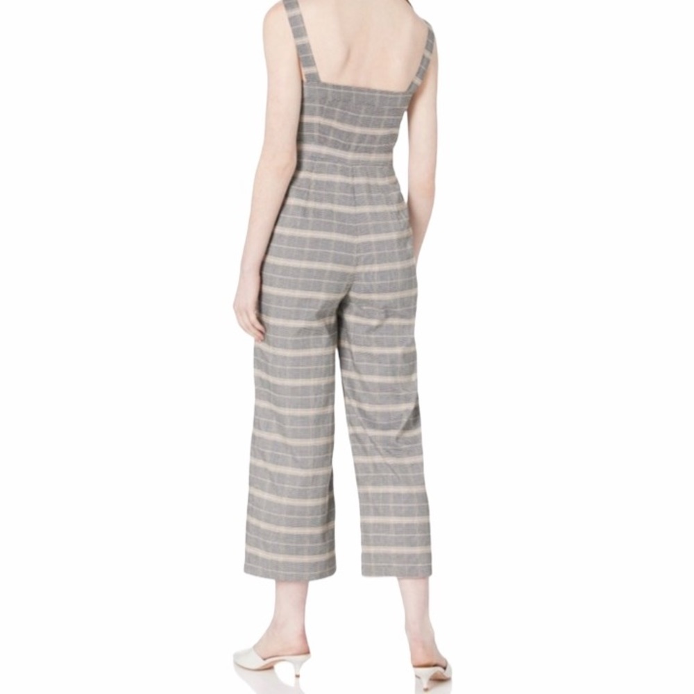 WOMENS WILLA CHECKED BUTTON FRONT CROPPED JUMPSUIT - Picture 11 of 15